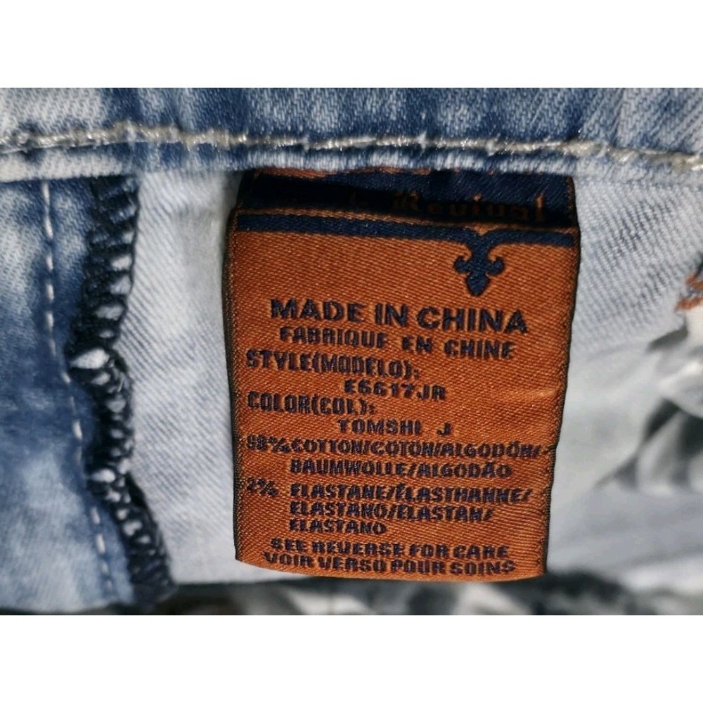 Rare Mens Rock Revival Jeans "Tomshi" White Pants Straight Stretch Size 34 x 30 - Picture 5 of 10